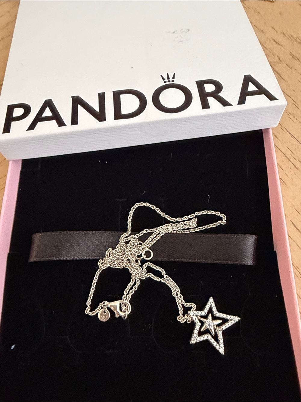 Pandora Silver Star Outline Pendant Necklace - Silver